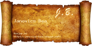 Janovics Bea névjegykártya